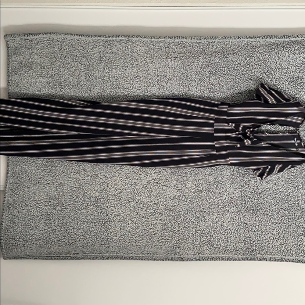 Black and white stripped romper